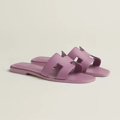 HERMES Oran purple Slippers