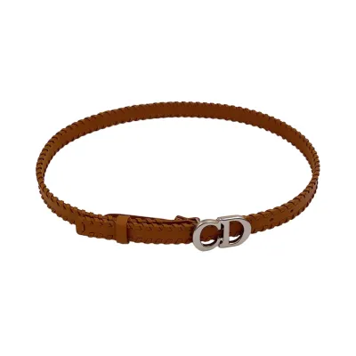 Dior Women' s Montaigne Star CD Buckle Saddle Belt In Black/Brown/Dijon Calfskin With Gold/Silver Hardware 20mm