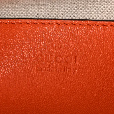 Gucci Small Diagonal Stitched Blondie Shoulder Bag Orange Calfskin Leather Gold Hardware
