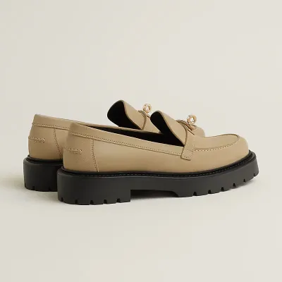 HERMES Icone Beige color Loafers