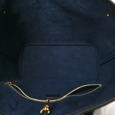 Louis Vuitton Neverfull MM Black Giant Monogram Empreinte Leather