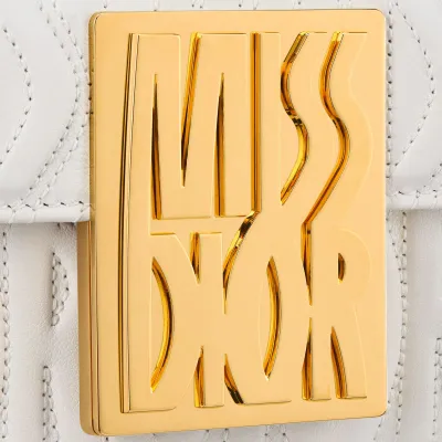 Dior Miss Dior Flap Bag In White Quilted Miss Dior Allover Calfskin With Gold Hardware