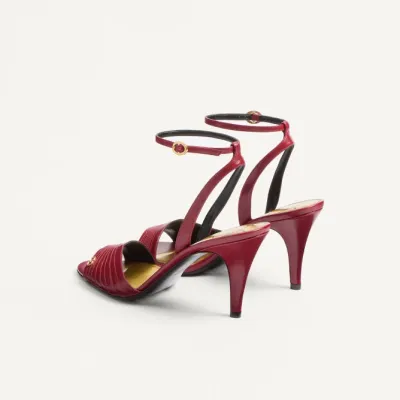 VALENTINO  Crystal trim satin heel sandals (8.5 cm high heel)