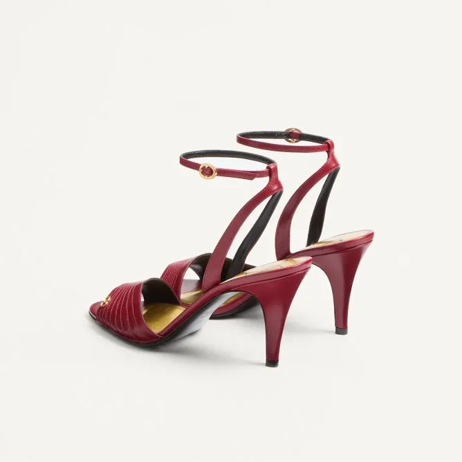 VALENTINO  Crystal trim satin heel sandals (8.5 cm high heel)