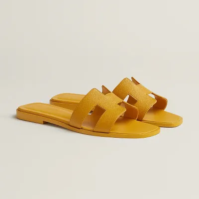 HERMES Oran yellow Slippers