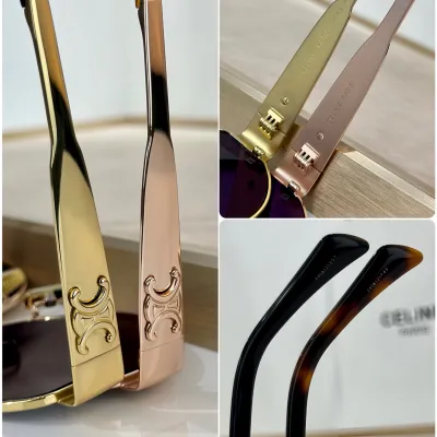 Celine Oval glasses black gold/black silver/black/rose gold/gold leopard/transparent gold/transparent silver color Size 54-18-135
