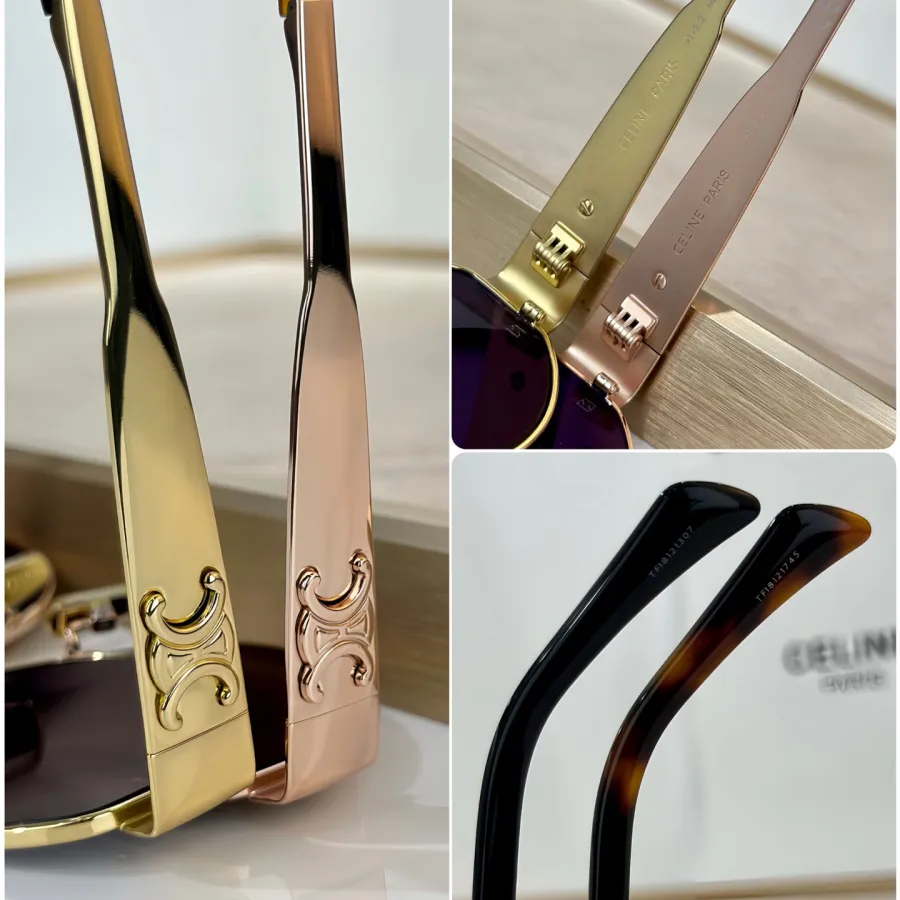 Celine Oval glasses black gold/black silver/black/rose gold/gold leopard/transparent gold/transparent silver color Size 54-18-135