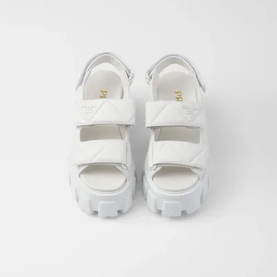 PRADA White Monolith Nappa leather sandals