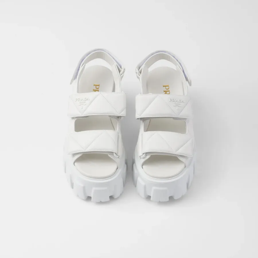 PRADA White Monolith Nappa leather sandals
