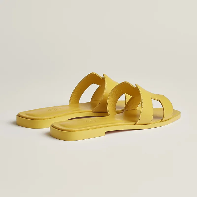 HERMES Oran yellow Slippers