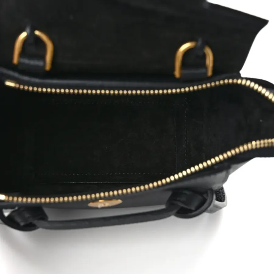 Celine Pico Belt Bag Black Grained Calfskin Leather Gold Hardware