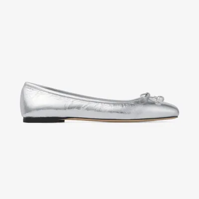 JIMMY CHOO Silver leather flats
