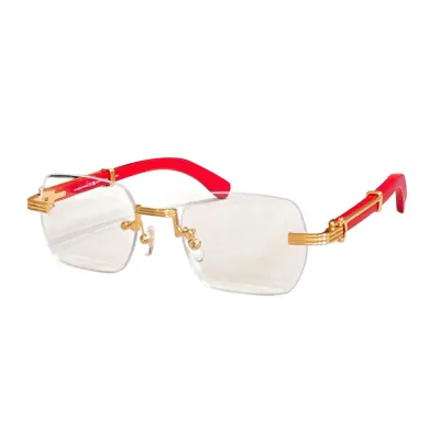 Cartier square frame glasses black blue/brown gold/red gold/black gold/black silver/brown silver color Size 59口15-140