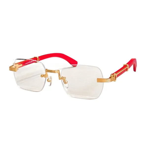 Cartier square frame glasses black blue/brown gold/red gold/black gold/black silver/brown silver color Size 59口15-140 - Image 3
