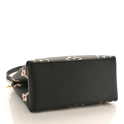 Louis Vuitton Petit Palais MM Black/Beige Giant Monogram Empreinte Leather Gold Hardware