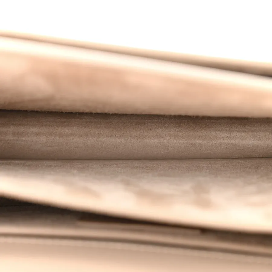 Saint Laurent Medium Sunset Dark Beige Monogram Calfskin Leather Aged Gold Hardware