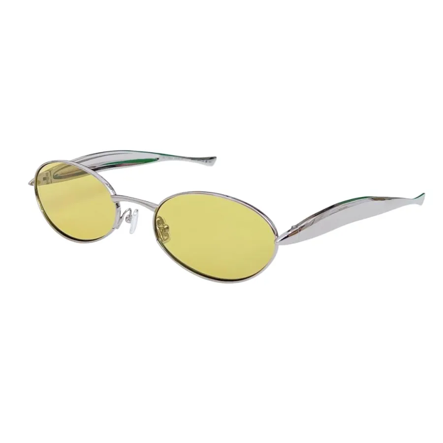 Bottega Veneta Oval glasses gold/silver/yellow/apricot/green/brown/black gold/grey silver color Size 57口21-135