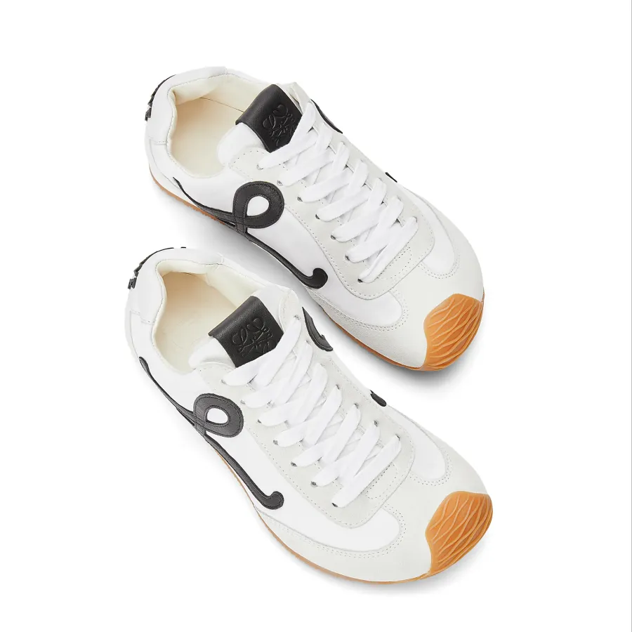 LOEWE White Nylon and cow leather Ballet Runn er 2.0 sneakers for women