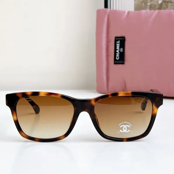 CHANEL square frame glasses leopard-print brown color size 58口17-140 - Image 2