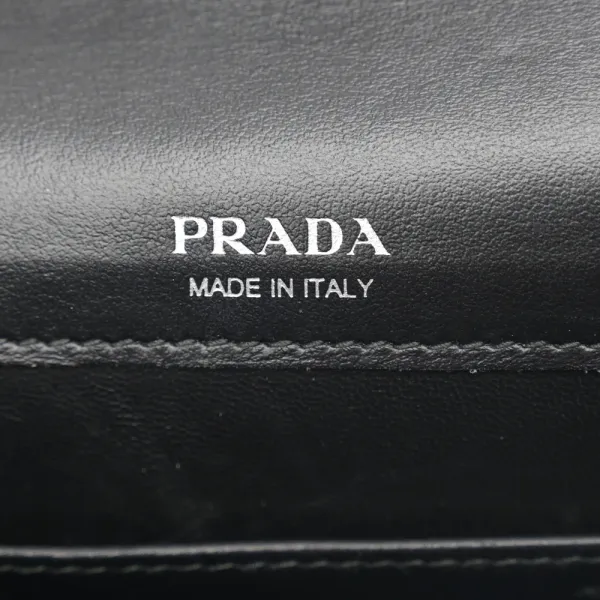 Prada Mini Envelope Bag Black Saffiano & City Calf Leather Silver Hardware - Image 2