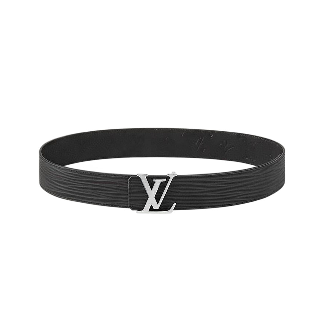 Cinto Reversível Masculino Epi da Louis Vuitton em Pele de Bezerro Preta com Ferragens Prata/Preta 40mm