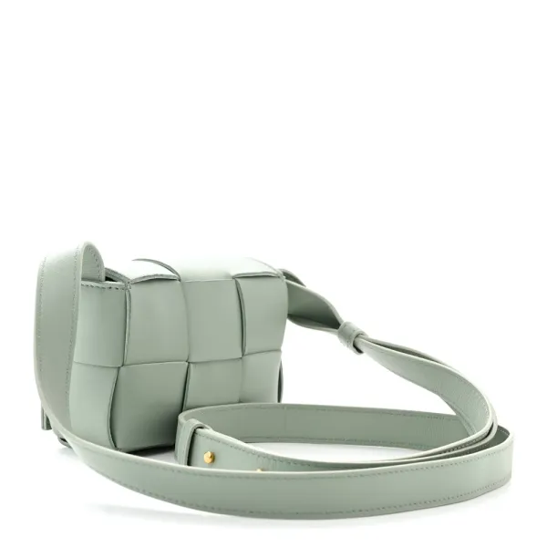Bottega Veneta Extra Mini Maxi Intrecciato Cassette Crossbody Bag New Sauge Lambskin Leather - Image 3