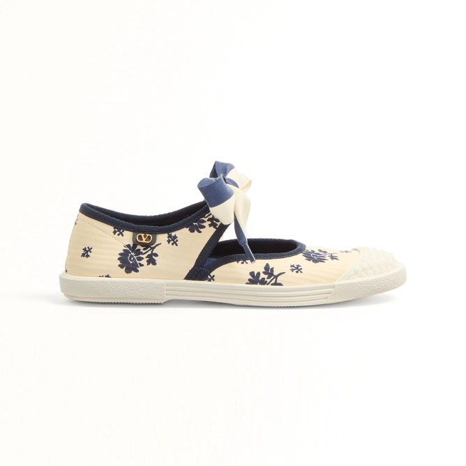 VALENTINO BAY BY BAY Sapatilhas de balé femininas em tecido floral