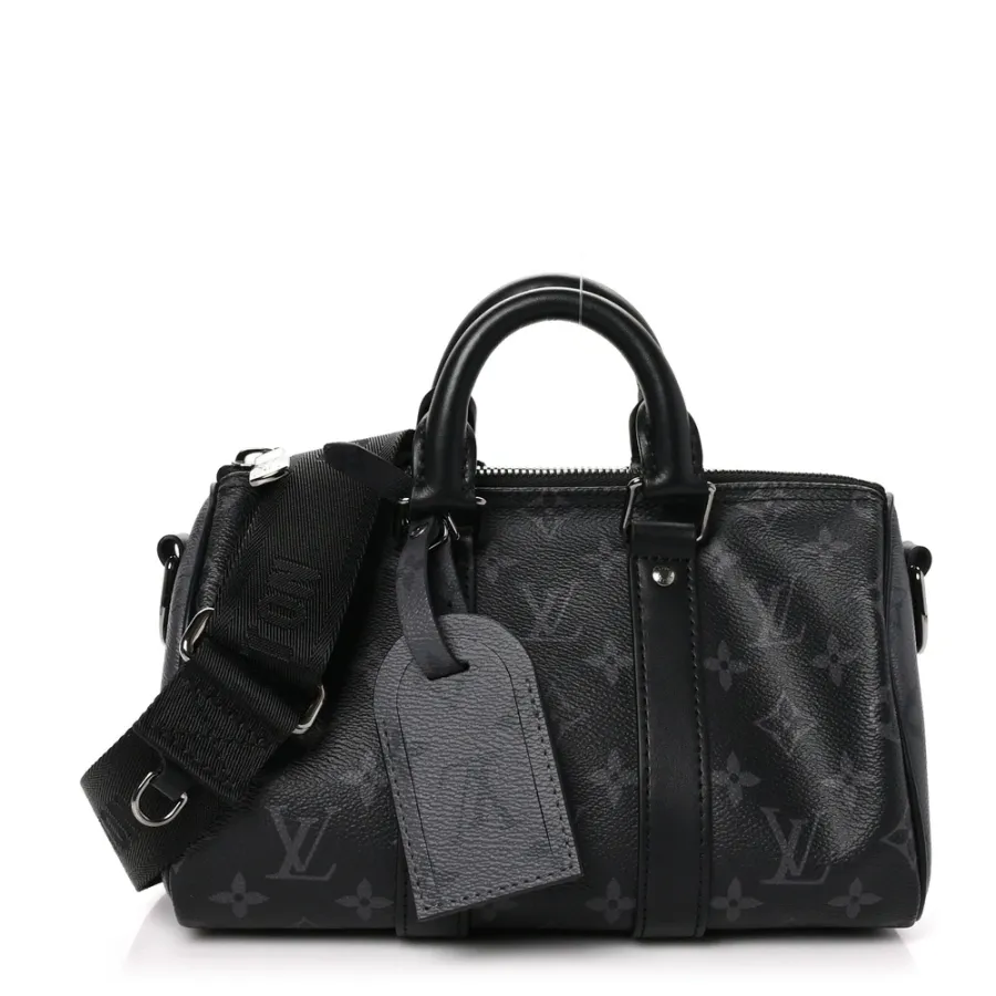 Louis Vuitton Keepall Bandouliere 25 Reverse Monogram Eclipse Canvas Silver Hardware