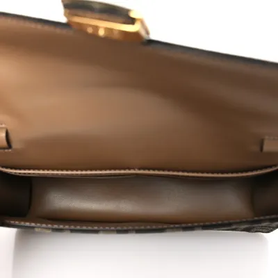 Fendi FF 1974 Wallet On Chain Tobacco/Moro Jacquard Fabric Gold Hardware