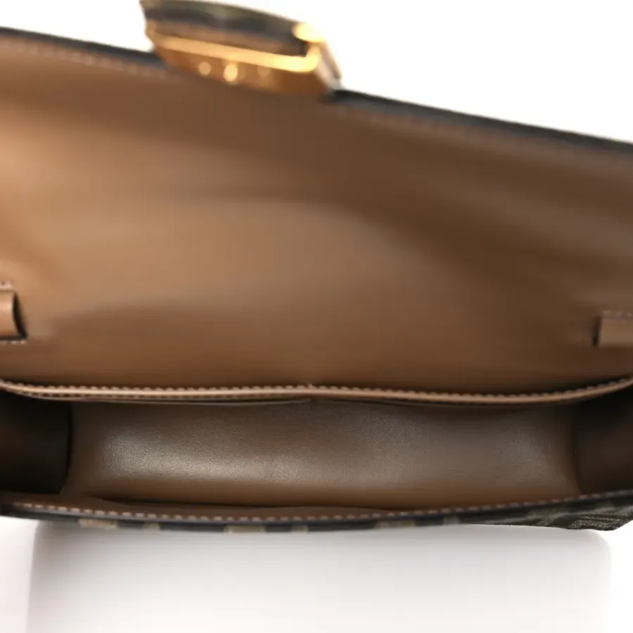 Fendi FF 1974 Wallet On Chain Tobacco/Moro Jacquard Fabric Gold Hardware