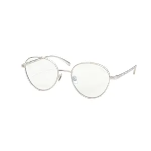 CHANEL round frame glasses silver color SIZE50口19-140