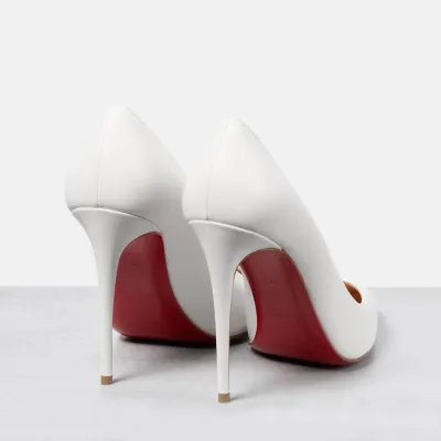 Christian Louboutin White pointy stiletto heels