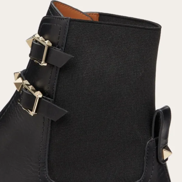 VALENTINO ROCKSTUD Calf rivet ankle boots (heel 2 cm high) - Image 5