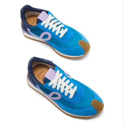 LOEWE Blue nylon and suede Smooth Women's sneakers 2.0