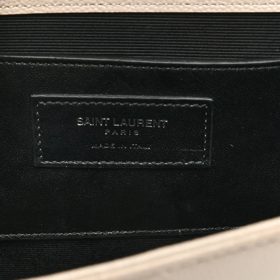 Saint Laurent Medium Kate Satchel Nude Powder Monogram Grain De Poudre Leather Silver Hardware