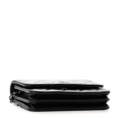 Chanel WOC Mini Black Quilted Caviar Leather