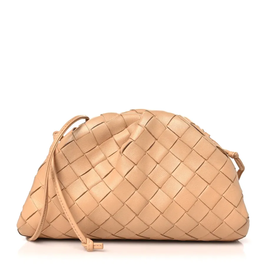 Bottega Veneta Mini Intrecciato The Pouch Almond Nappa Leather