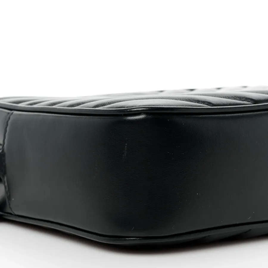 Saint Laurent Medium Lou Camera Bag Black Monogram Calfskin Matelasse Leather Black Hardware