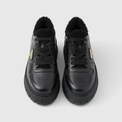 PRADA Black leather sneakers