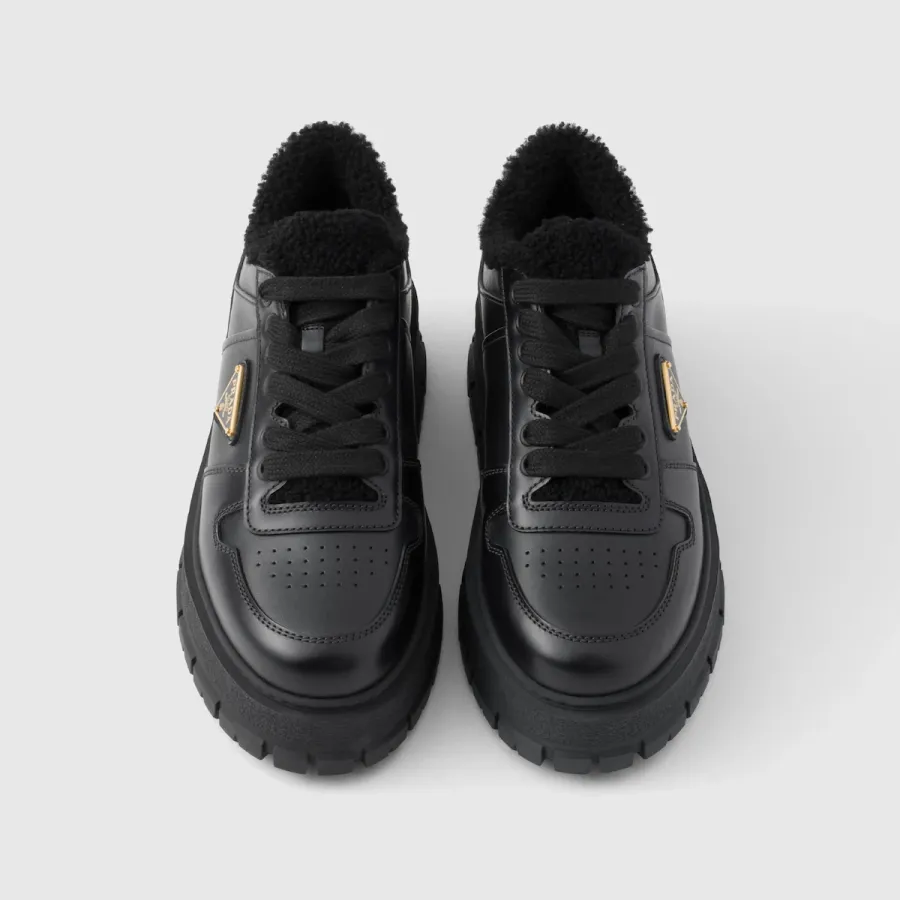 PRADA Black leather sneakers