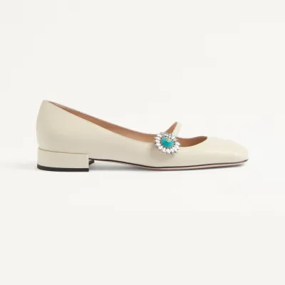 VALENTINO Sheepskin Mary Jane Ballet Flats (heel 2 cm high)