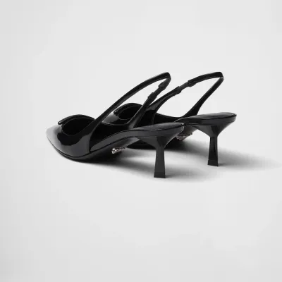 PRADA Patent paint leather Black High Heels Shoes