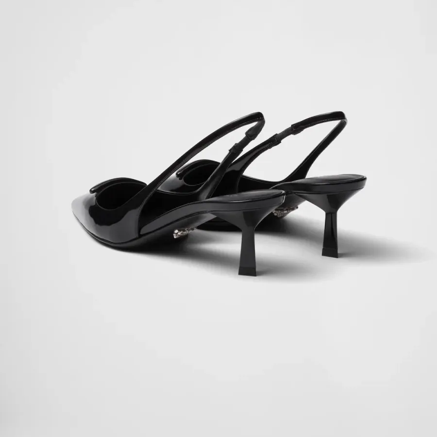 PRADA Patent paint leather Black High Heels Shoes