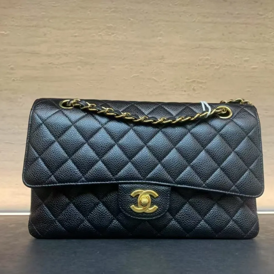 Chanel Double Flap Caviar Black Designer Handbags photo review