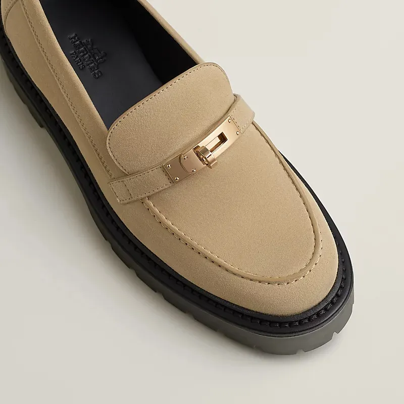 HERMES Icone Beige color Loafers