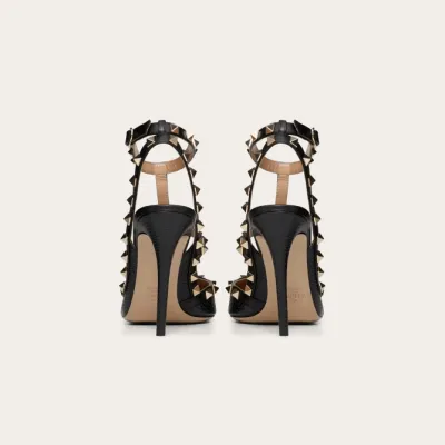 VALENTINO Peeled calf leather fastened rivet heels (heel height 10cm)