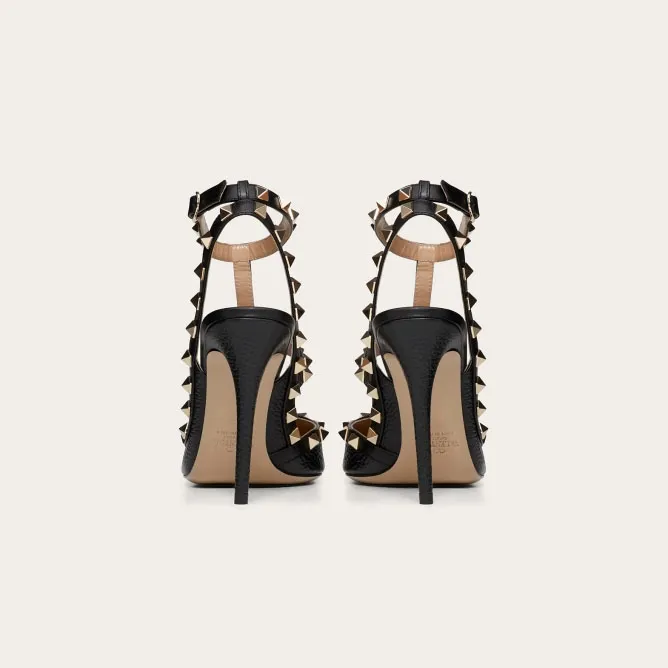 VALENTINO Peeled calf leather fastened rivet heels (heel height 10cm)