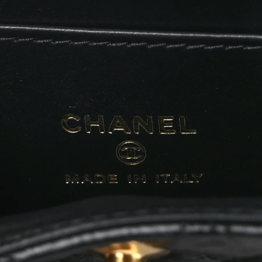 Chanel Kelly Shopper Nano Black Quilted Shiny Aged Calfskin Leather Gold Hardware - BAGS