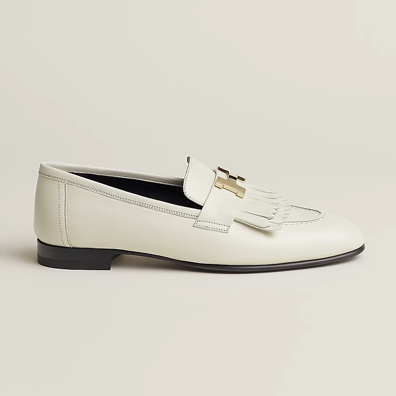 HERMES Loafers Royal White