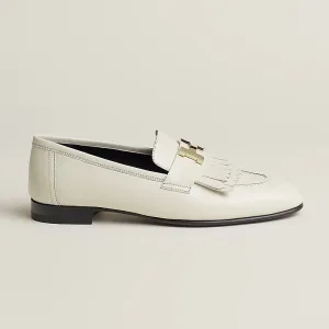 HERMES Royal White Loafers